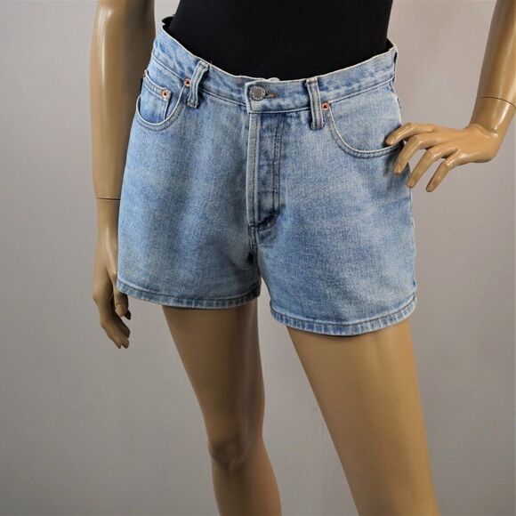 Vintage Denim Jean Shorts Steel Denim Button Fly High Waisted Made in USA - Picture 7 of 13